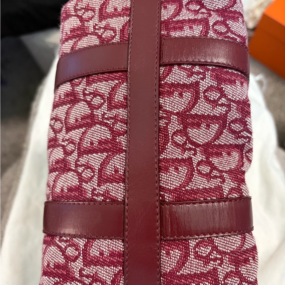 AUTHENTIC Dior Wine Red Monogram Mini Handbag - image 4